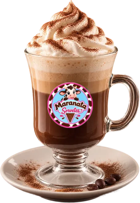 Cappuccino da Maranata com chantilly e cacau