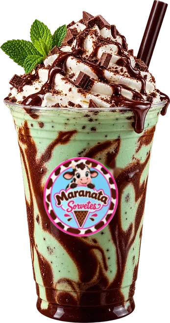 Milk shake Chocomenta da Maranata: menta com chocolate e chantilly