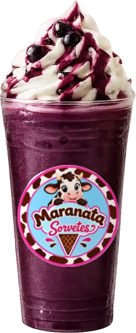 Milk shake de açaí da Maranata com chantilly